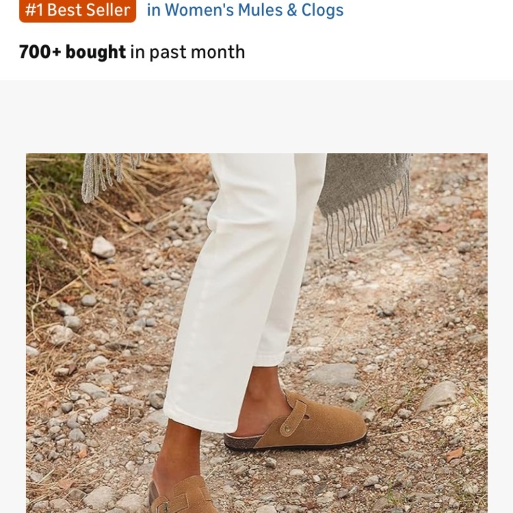 Women's Tan Suede Mules - Picture 8 of 10